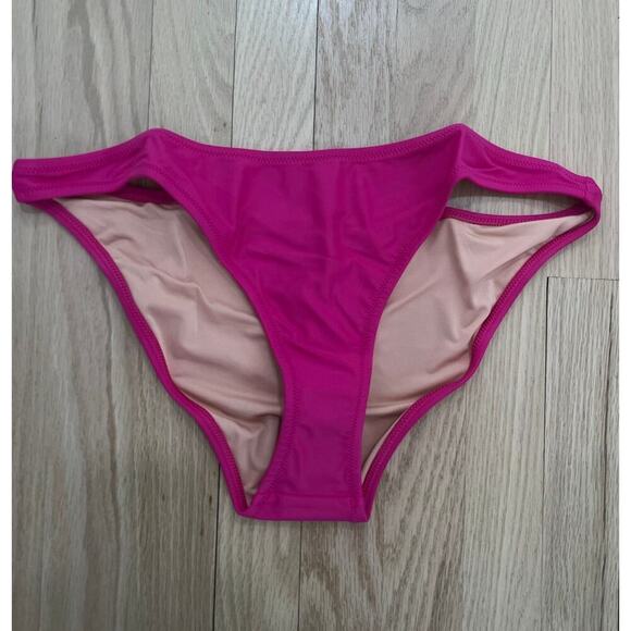NWT J.Crew Heritage 1989 High Leg Bikini Bottoms Radiant Fuchsia Pink Women's L - Picture 2 of 8